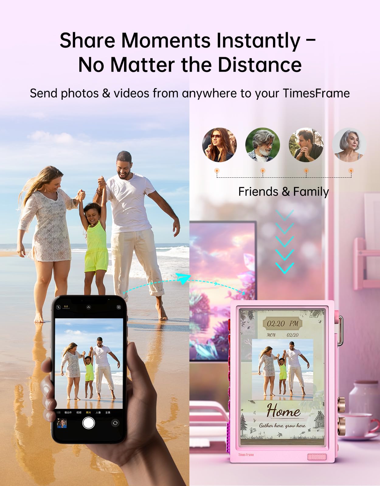 Divoom Moldura digital Times Frame-25.7 cm IPS transparente com